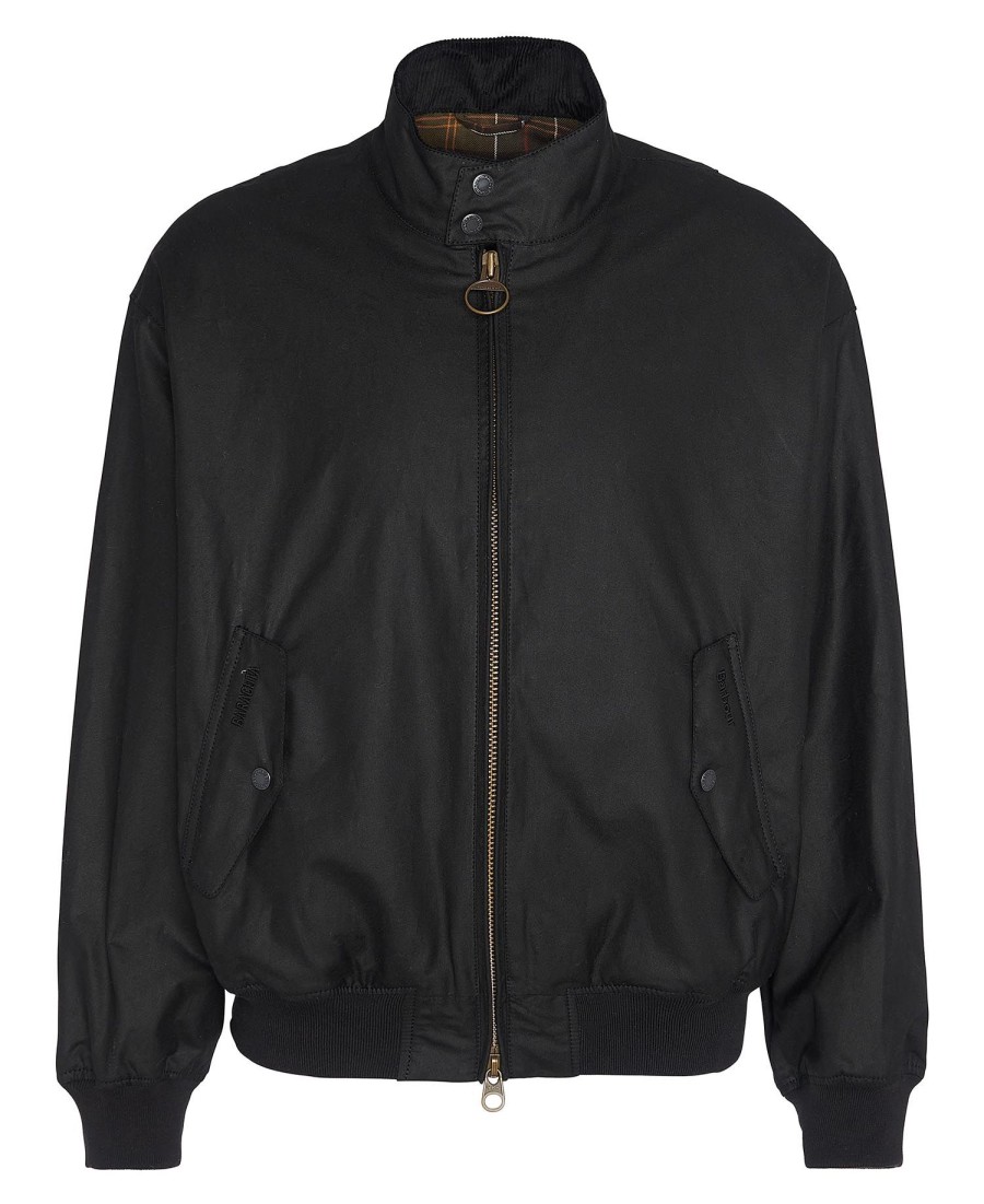 jaqueta harrington encerada barbour x baracuta ma-1