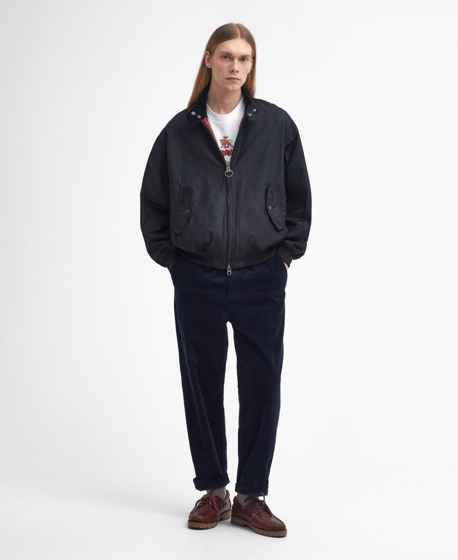 jaqueta harrington encerada barbour x baracuta ma-1