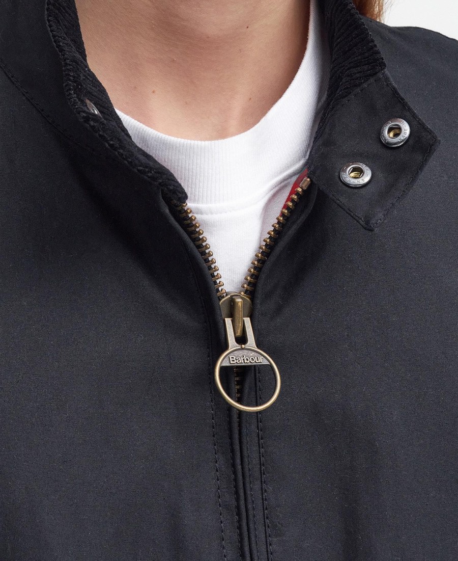 jaqueta harrington encerada barbour x baracuta ma-1