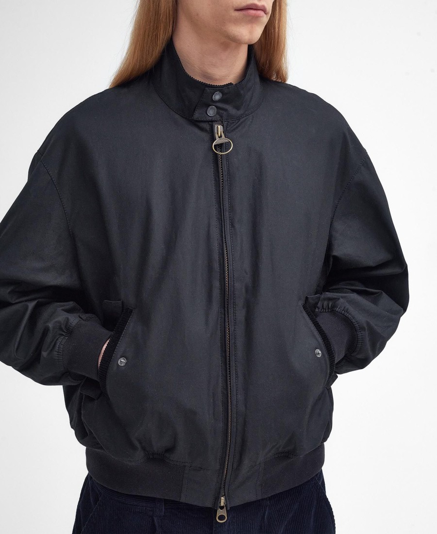 jaqueta harrington encerada barbour x baracuta ma-1