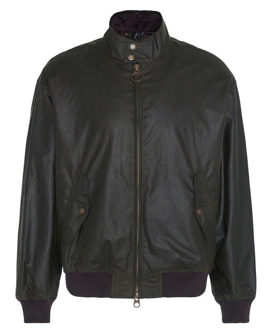 jaqueta harrington encerada barbour x baracuta ma-1