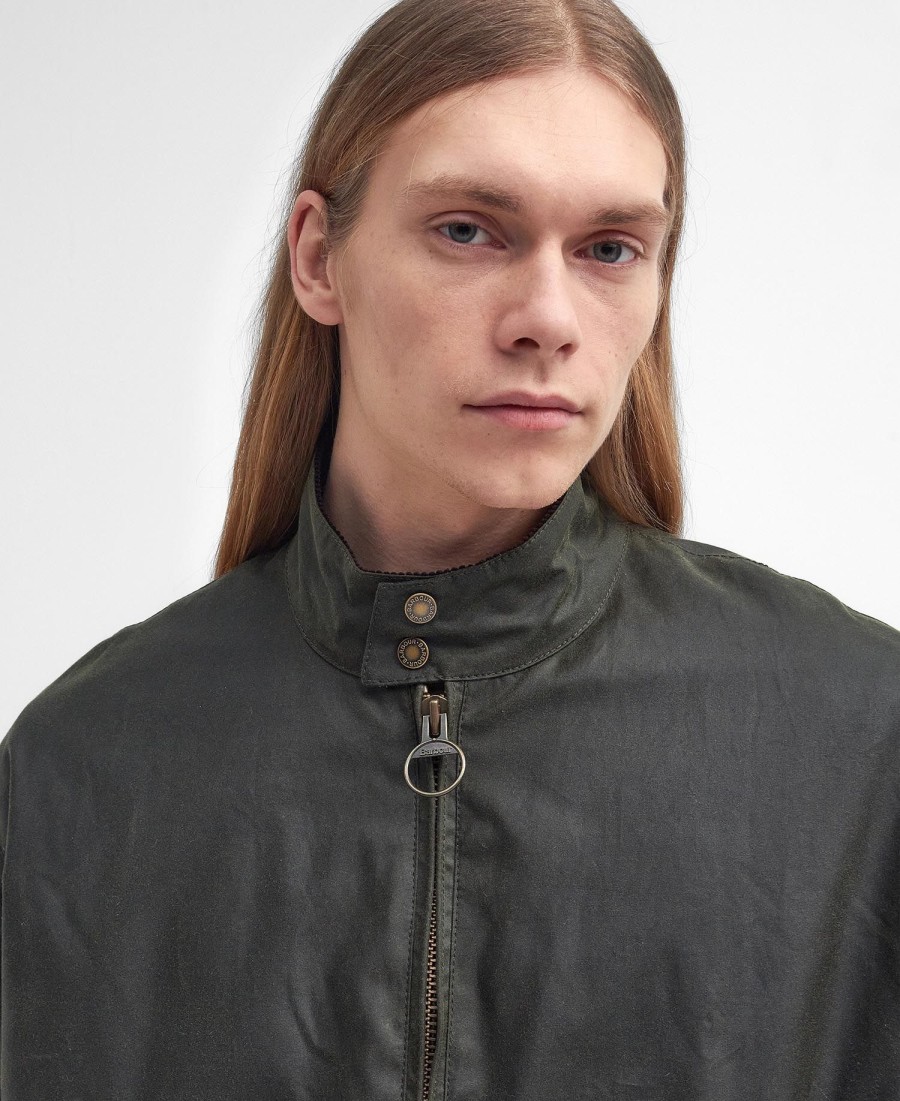 jaqueta harrington encerada barbour x baracuta ma-1