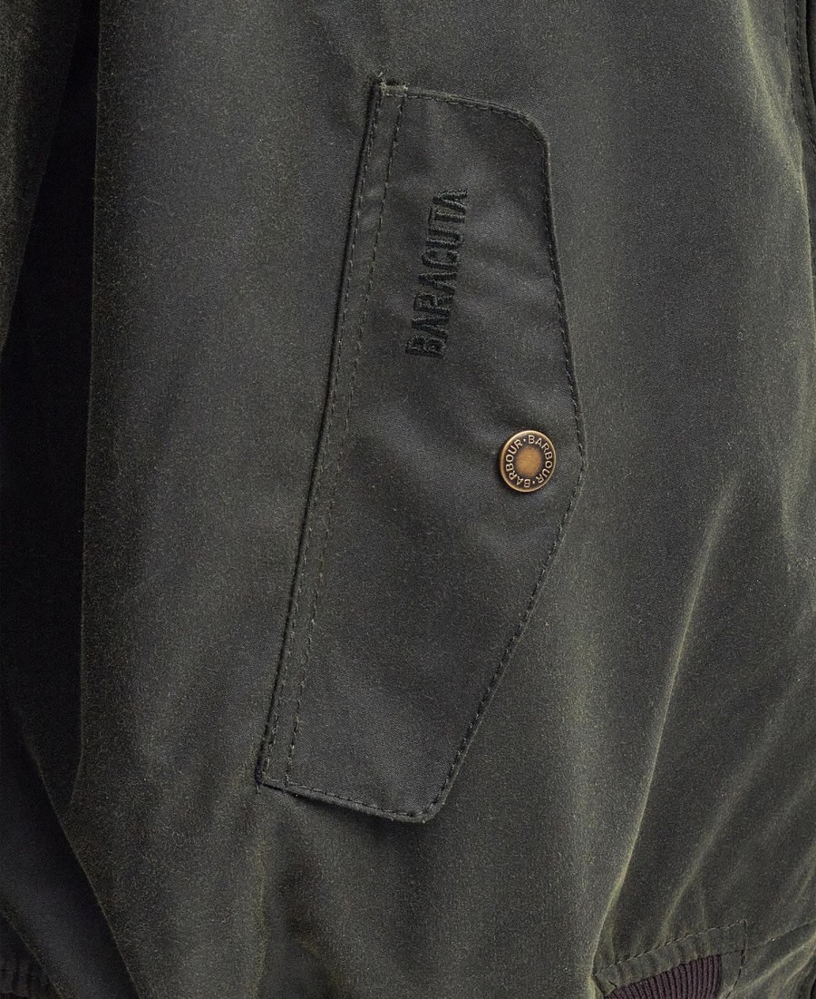 jaqueta harrington encerada barbour x baracuta ma-1