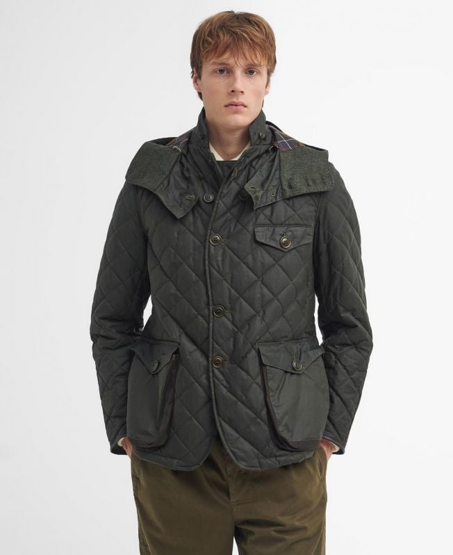jaqueta barbour x to ki to driving acolchoada em cera