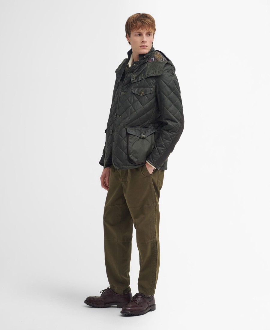 jaqueta barbour x to ki to driving acolchoada em cera