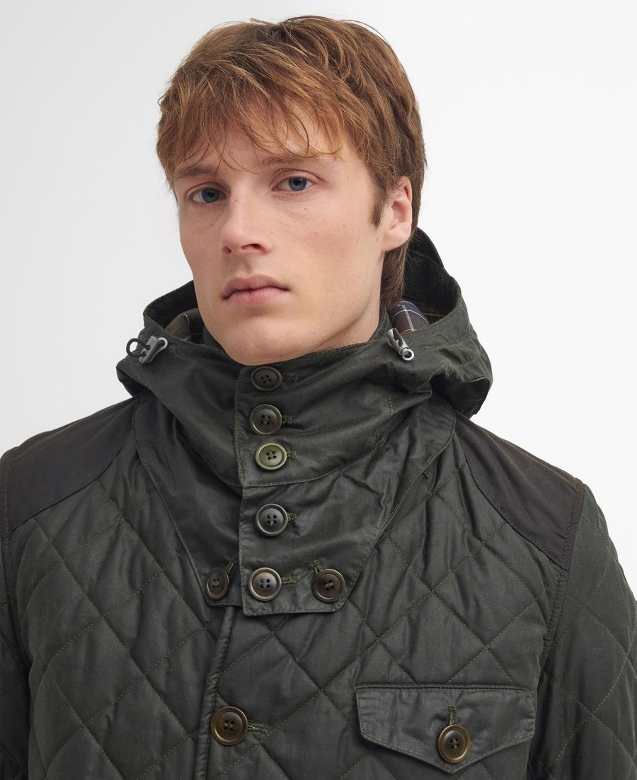 jaqueta barbour x to ki to driving acolchoada em cera