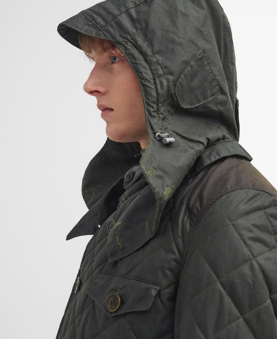 jaqueta barbour x to ki to driving acolchoada em cera