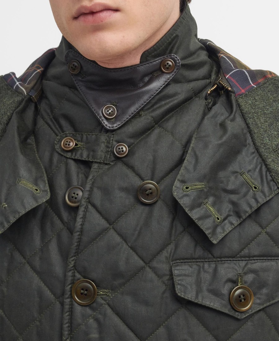 jaqueta barbour x to ki to driving acolchoada em cera