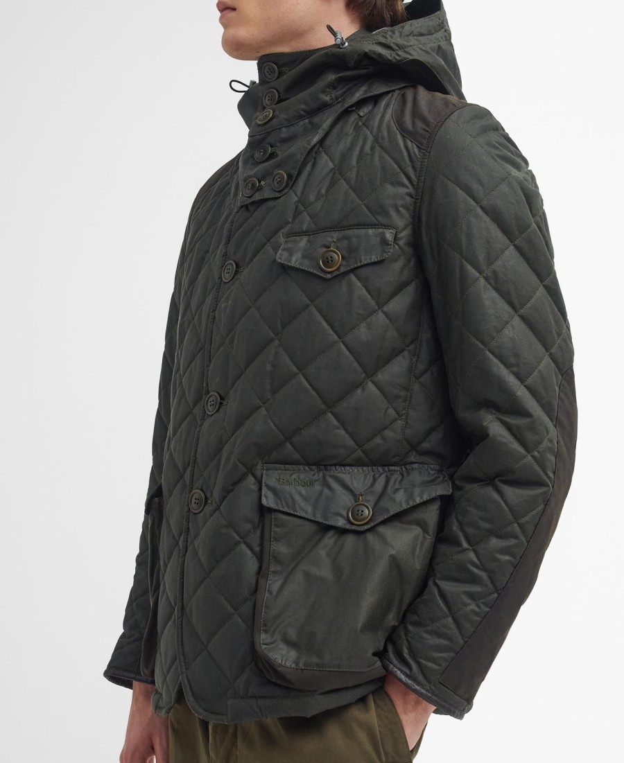 jaqueta barbour x to ki to driving acolchoada em cera