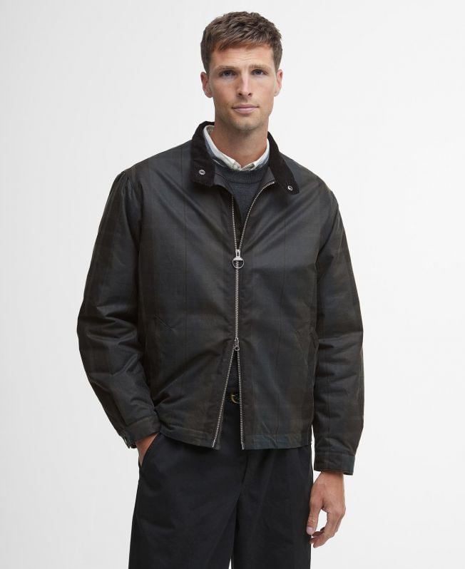 jaqueta harrington check wax