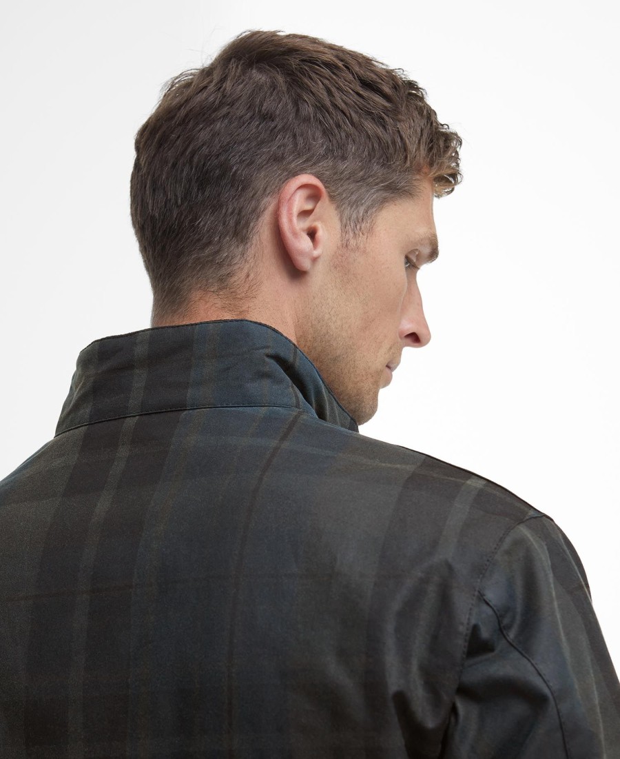 jaqueta harrington check wax