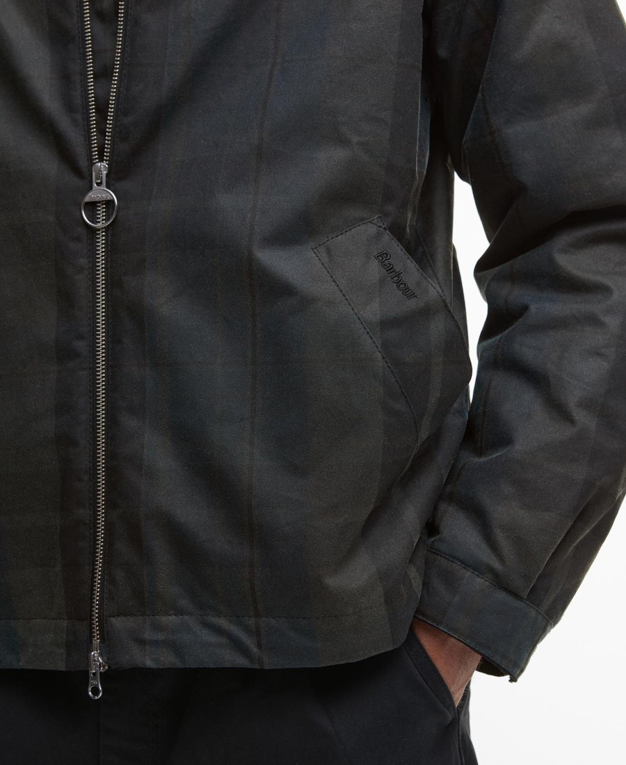 jaqueta harrington check wax