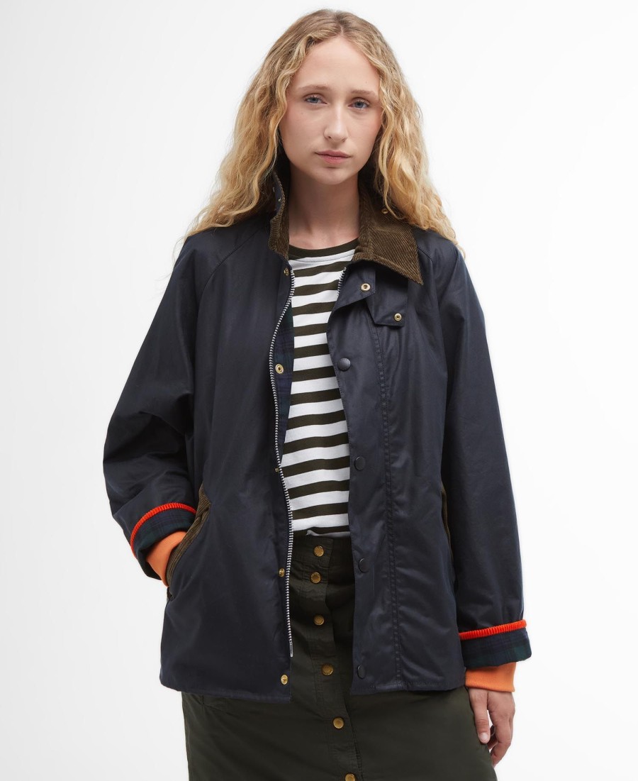 jaqueta barbour x flower mountain oversized wax