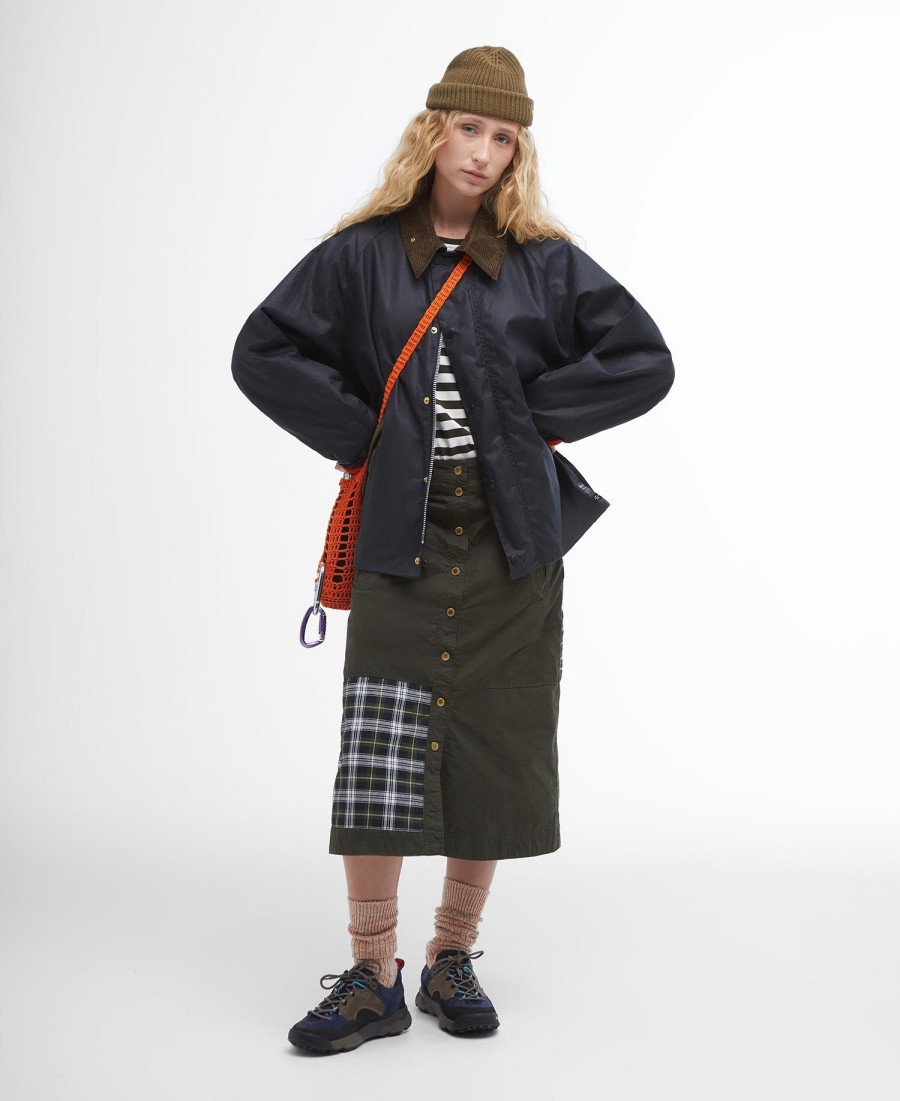 jaqueta barbour x flower mountain oversized wax