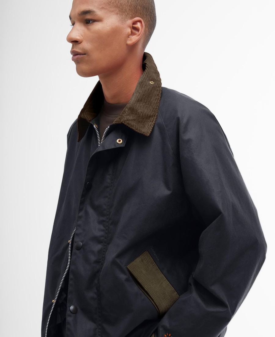 jaqueta barbour x flower mountain oversized wax