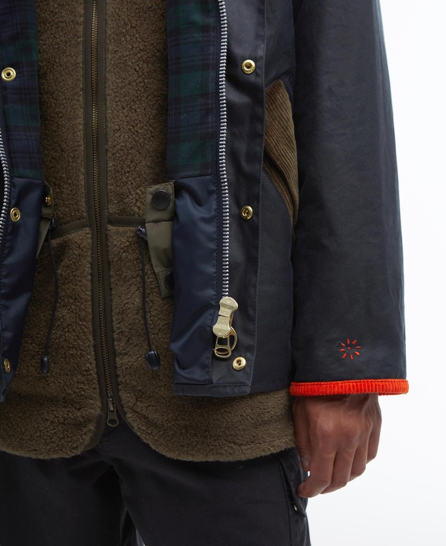 jaqueta barbour x flower mountain oversized wax