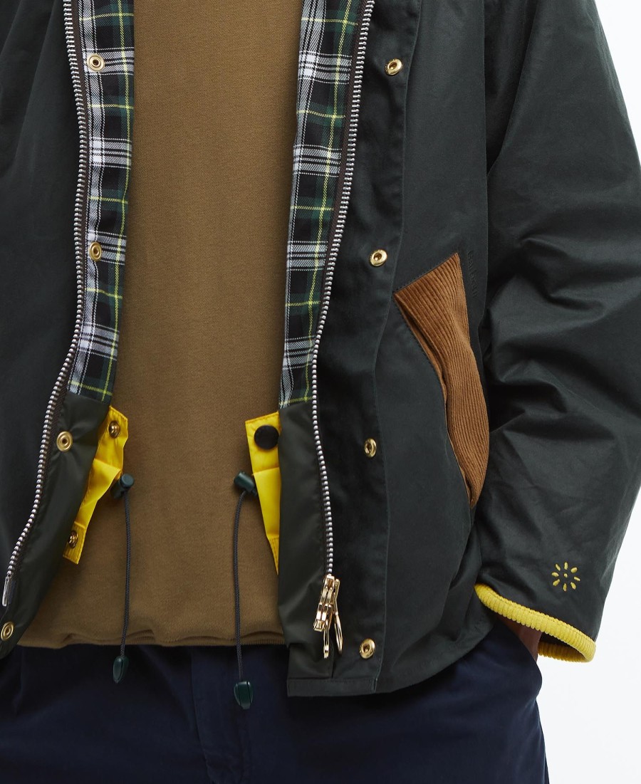 jaqueta barbour x flower mountain oversized wax