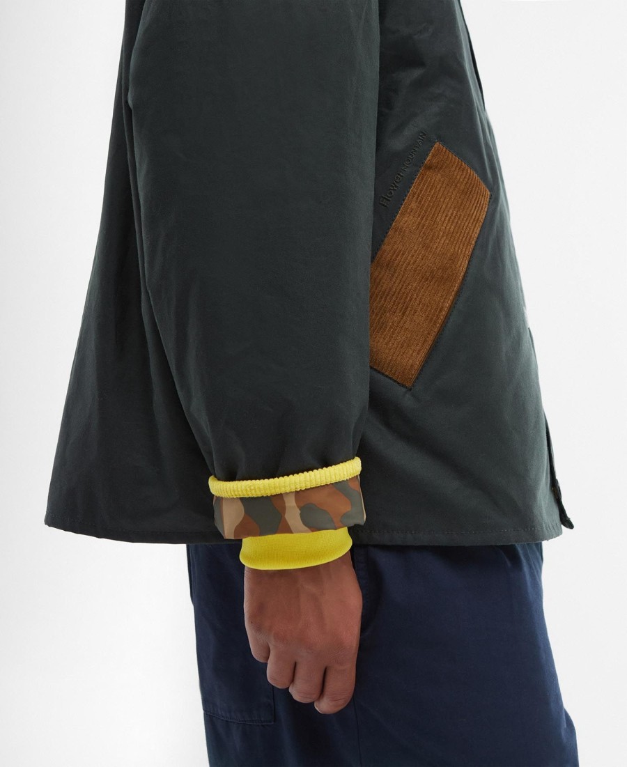 jaqueta barbour x flower mountain oversized wax