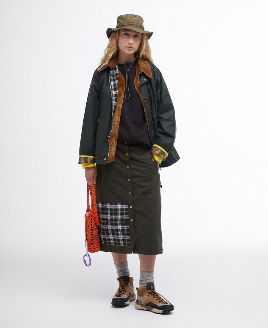 jaqueta barbour x flower mountain oversized wax