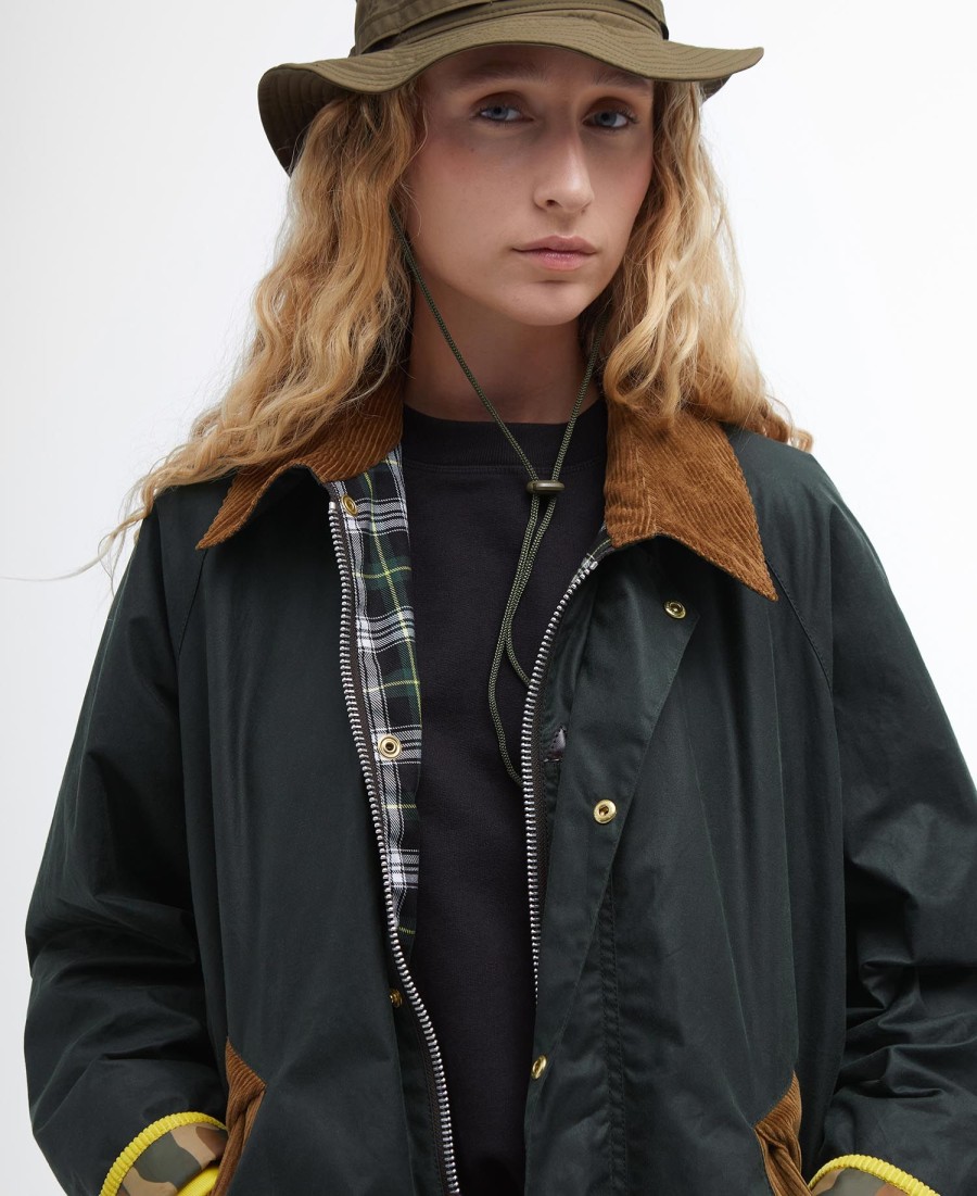 jaqueta barbour x flower mountain oversized wax