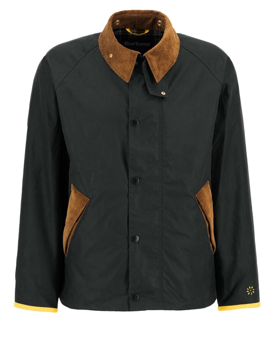 jaqueta barbour x flower mountain oversized wax