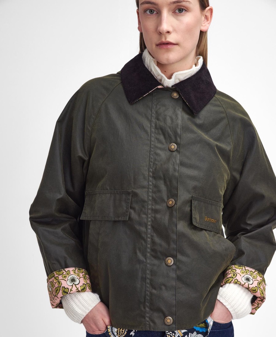jaqueta barbour x william morris gallery rendall wax