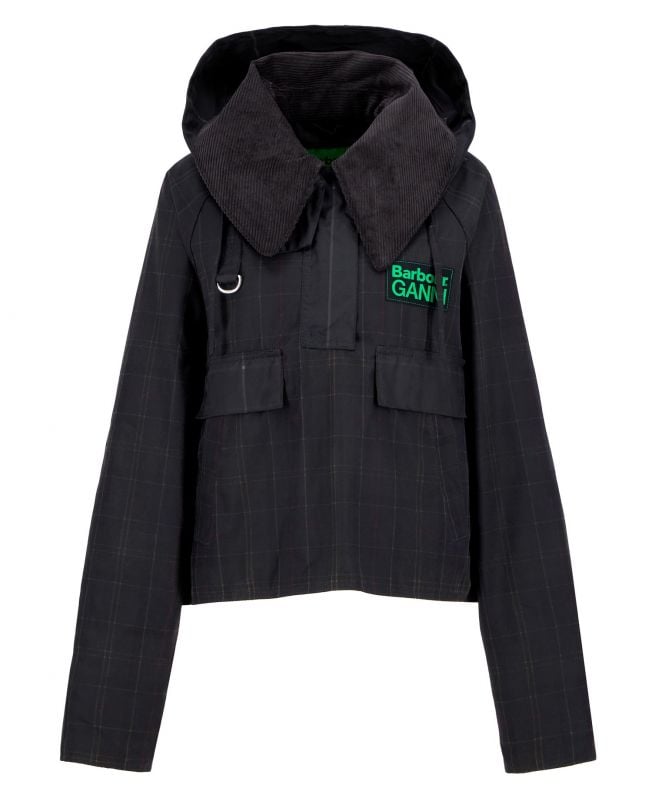 anoraque encerado tartan barbour x ganni