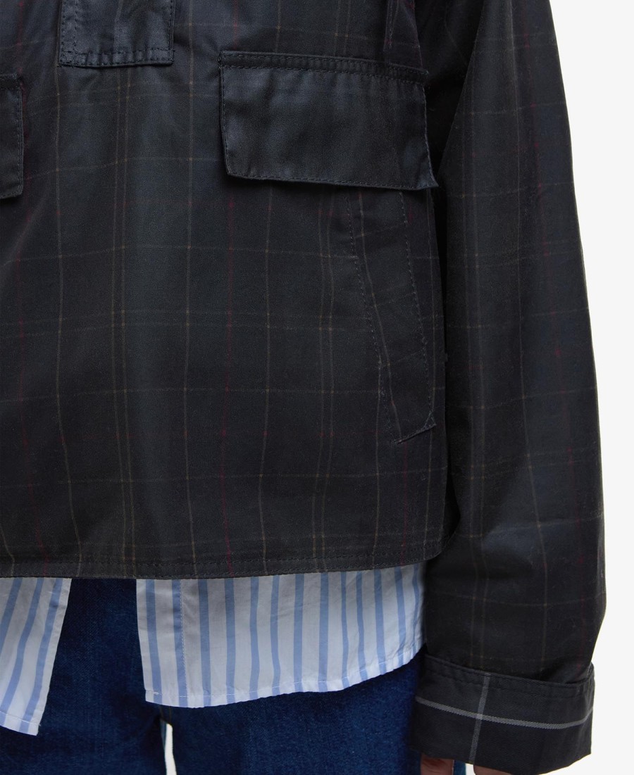 anoraque encerado tartan barbour x ganni