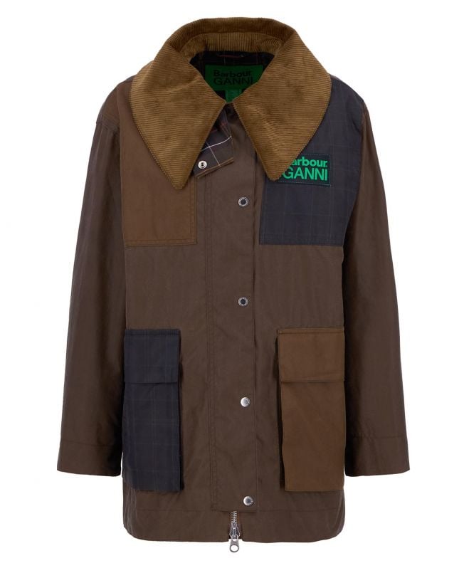 casaco encerado barbour x ganni