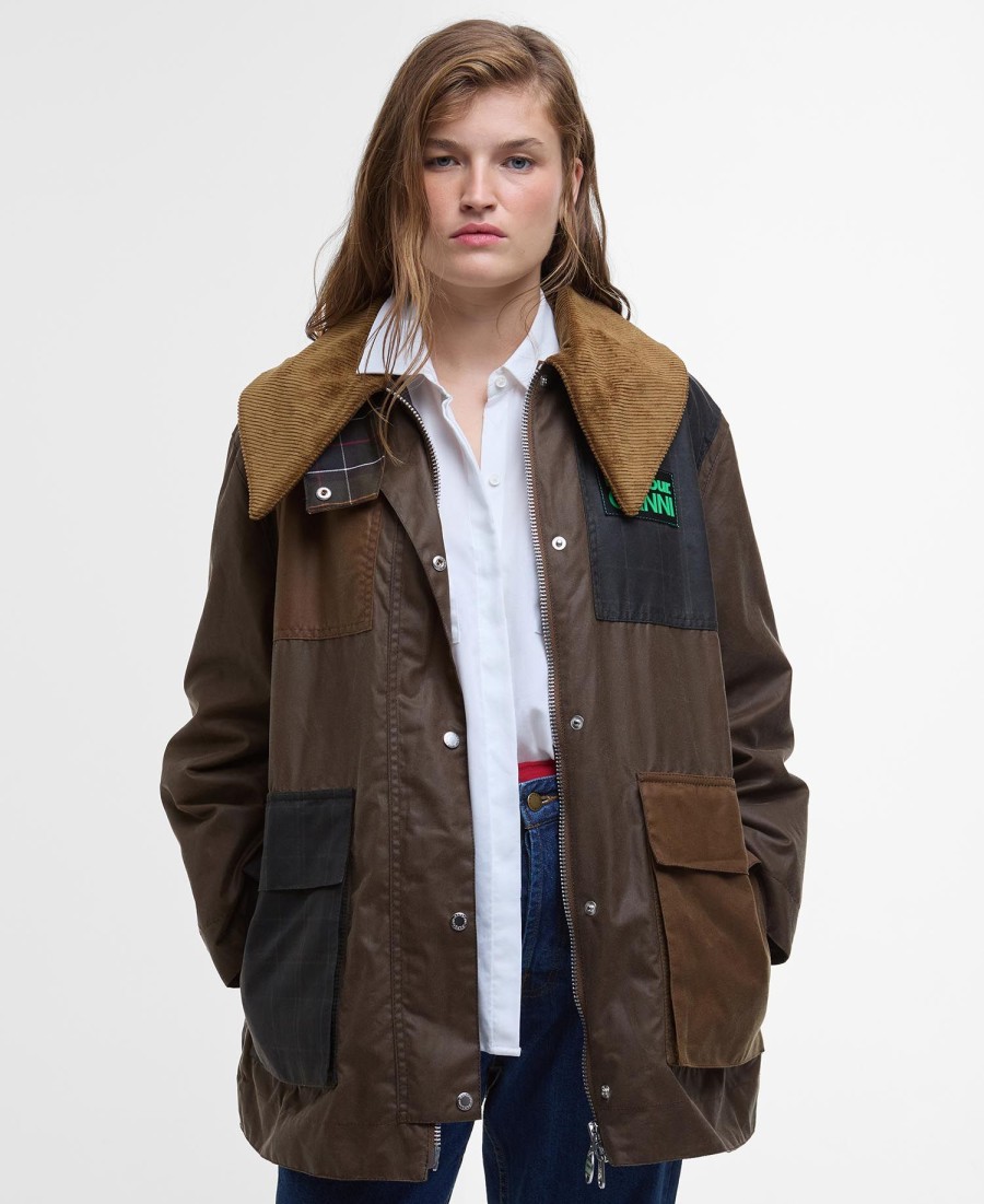 casaco encerado barbour x ganni