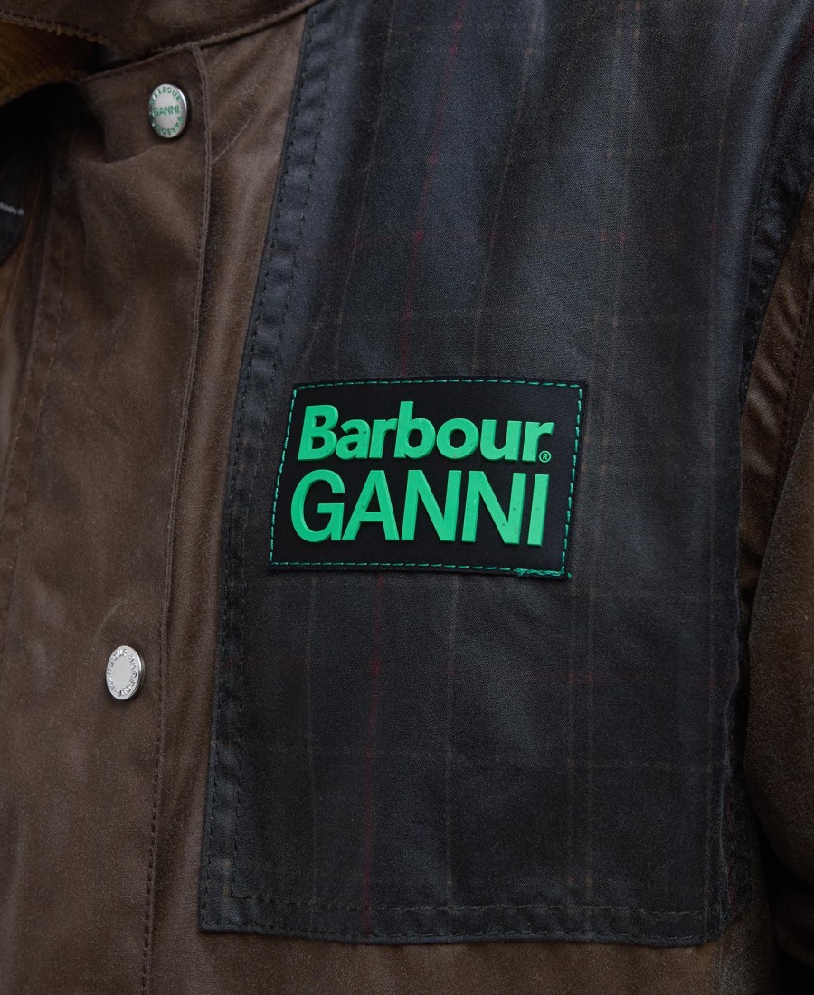 casaco encerado barbour x ganni