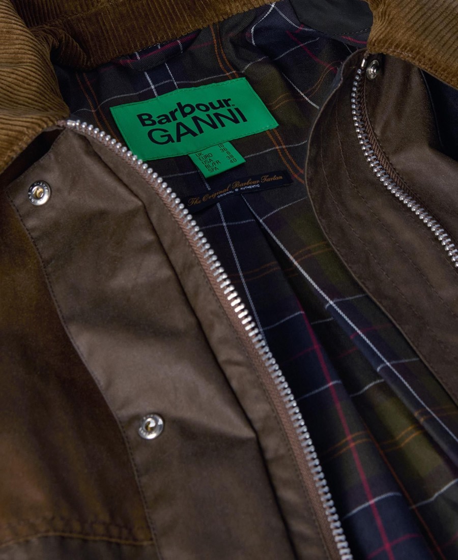 casaco encerado barbour x ganni